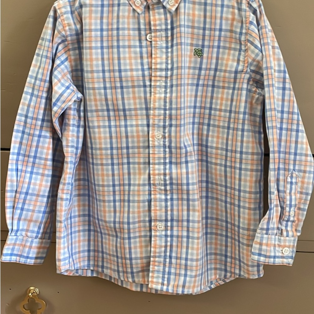 J Bailey Boy’s Blue and Orange Plaid Shirt